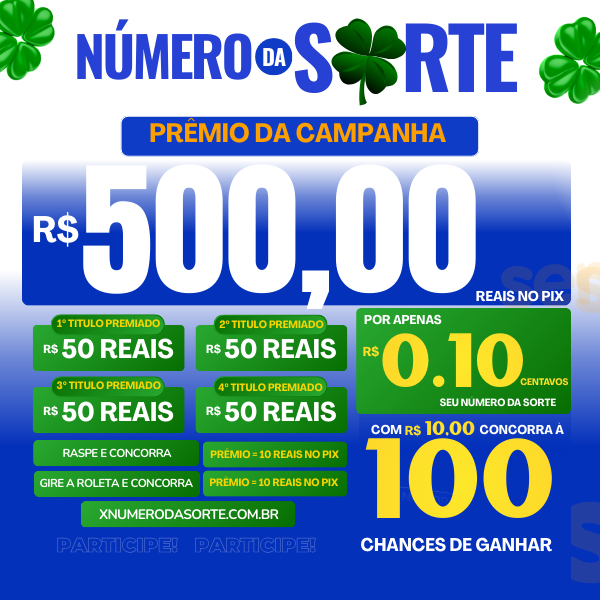 SORTEIO DE 500 REAIS NO PIX